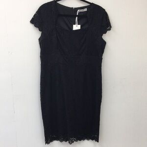 Grace Karin Lace Appliqué Women’s Black Midi Dress Size 2XL NEW With Tags